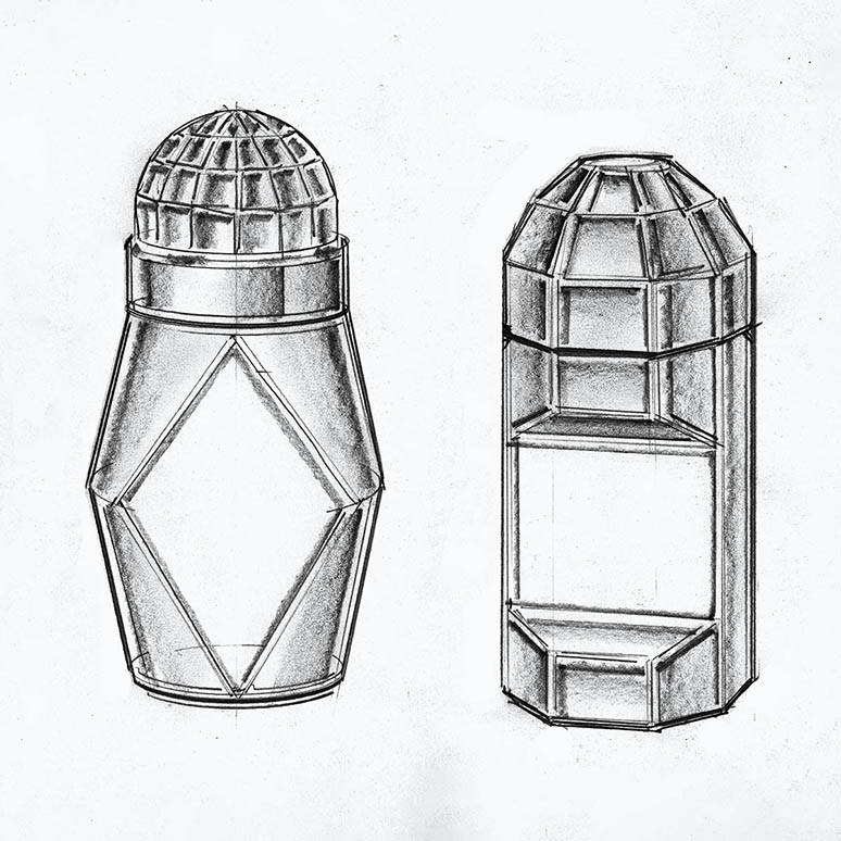 Crystal Deodorant Structure Sketches